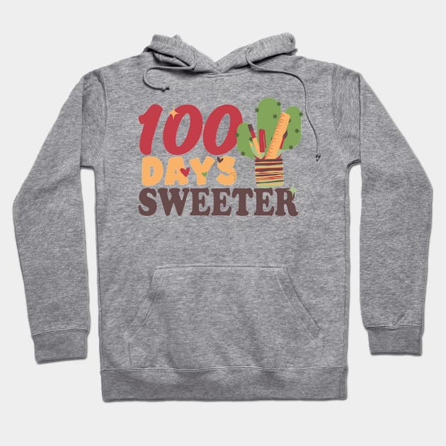 100 Days Sweeter Kindergarten Teacher Gift Hoodie by EvetStyles